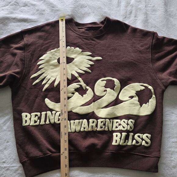 Cactus Plant Flea Market Being Awareness Bliss Sweatshirt Brown Sz S Made in USA - Picture 8 of 11